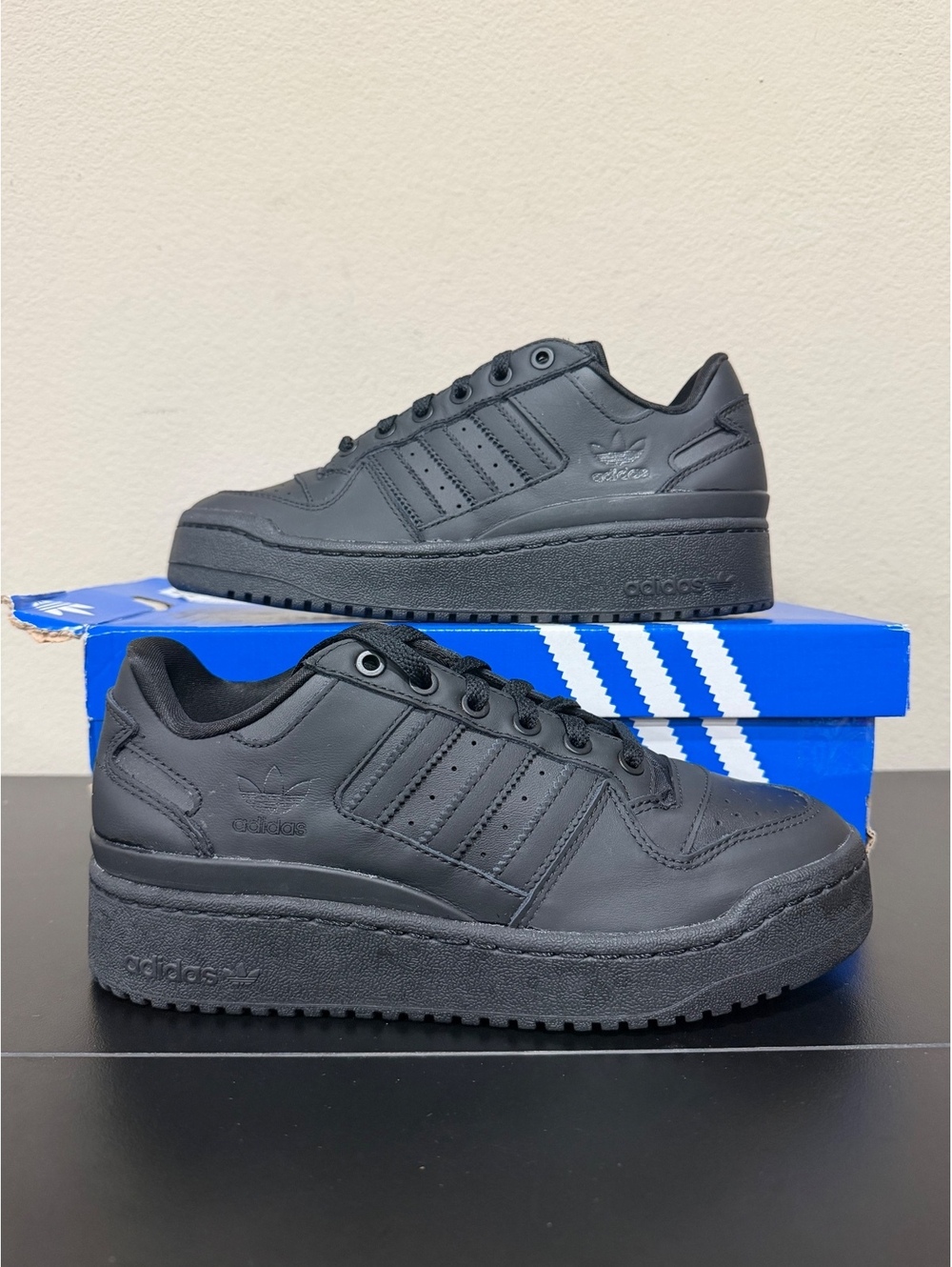 Size 7 - Adidas Women’s Forum Bold Stripes “Core Black”